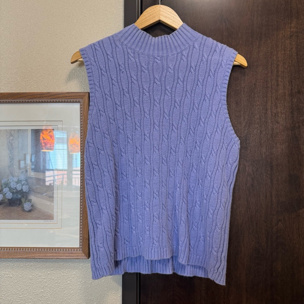 Liz Claiborne Villager Sport Vintage Knit 80-90s Sleeveless Sweater Purple